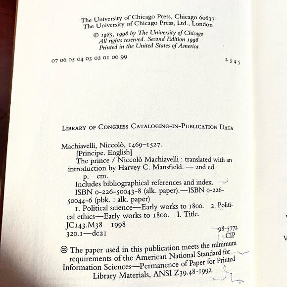 The Prince by Niccolo Machiavelli Second Edition book College Required Textbook - Picture 5 of 12